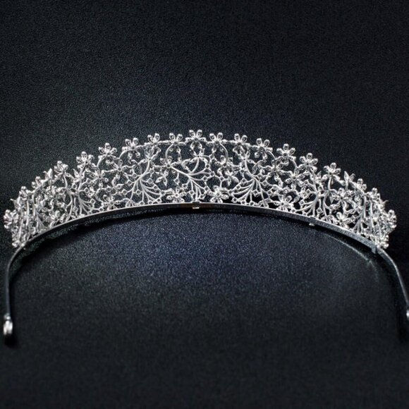 Cubic Zirconia Tiara Crown Wedding Hair Accessories Bridal Bridal Jewelry